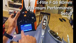 EFlite F16 80mm Mixing FlapTaileron Maximum Performance Setup [upl. by Finn]