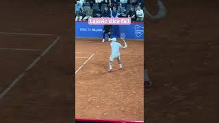 Dusan Lajovic slice goes long vs Sebastian Baez [upl. by Jeanne]