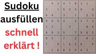 Sudoku ausfüllen schnell und einfach erklärt geeignet für Anfängerinnen [upl. by Nylkoorb]