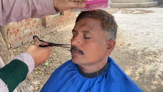 ASMR HAIRCUT AND SHAVING BEST BARBER RELAXING AND ENJOY [upl. by Vonni]