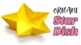 Origami Star Dish  Bowl Instructions  Paper Kawaii [upl. by Ostler]