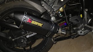 Akrapovic exhaust replica on Bajaj Pulsar NS200 Modenas Kawasaki Rouser [upl. by Zandt149]