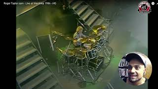 ROGER TAYLOR  batterista dei QUEEN drumcam Wembley del 1986 [upl. by Iverson242]