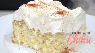 EASY Tres Leches Milk Cake Recipe  Three Milk Cake Recipe Ep 104 [upl. by Euqinorev]