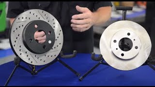 Whats the difference between cross drilled slotted and vented rotors  Andys Auto Sport [upl. by Julia]