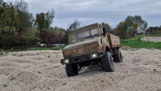 112 Rc Crawler Amewi MercedesBenz Unimog 4WD [upl. by Aisatsana]