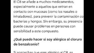 Cloruro de benzalconio se encuentra en medicamentos como Naxonex Ventolin afluón etc [upl. by Rosemaria383]