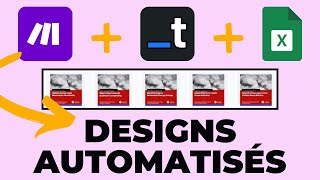 Comment générer des designs à partir de GOOGLE SHEETS et MAKE   TEMPLATEDio [upl. by Raycher]