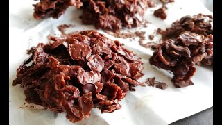 Chocolate Cornflakes Cookies 3 Ingredient No Bake Cookies [upl. by Irehs]