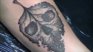 Dead Leaf  Tattoo normal speed and time lapse [upl. by Adnawal]