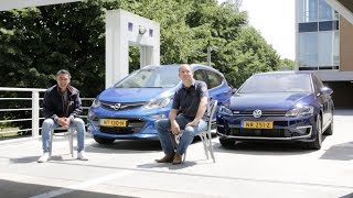 ANWB Dubbeltest Opel Amperae vs Volkswagen eGolf 2017 [upl. by Hamnet706]