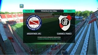 Fútbol en vivo Argentinos  Guaraní Fecha 17 Torneo Primera B Nacional FPT [upl. by Yttel872]