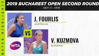 Jaimee Fourlis vs Viktoria Kuzmova  2019 Bucharest Open Second Round  WTA Highlights [upl. by Kiryt]