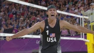 Mens Beach Volleyball Round of 16  RUS v USA  London 2012 Olympics [upl. by Shermy541]