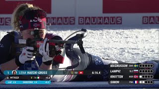 Biathlon 202324  Elvira Oeberg remporte la poursuite à Hochfilzen Julia Simon termine cinquième [upl. by Terej]