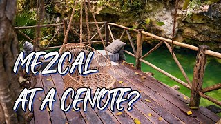 We Try Creyente Mezcal at Buuts Ha Cenote Club in Tulum [upl. by Kalfas418]