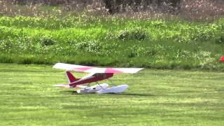 RC Plane on Floats Flying offGrass [upl. by Shlomo802]