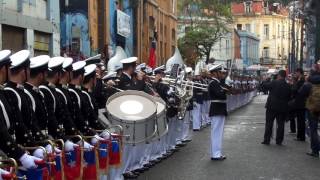 Escuela Naval 21 de Mayo de 2016 Honores al Pabellón Nacional en Barrio Puerto Valparaíso [upl. by Otis]