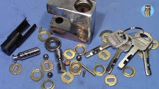 picking 655 Splatter BMovie Disc detainer shutter lock dissected and drillcutting tested [upl. by Guimond47]