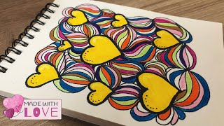 Colourful heart shape drawing by Artistic [upl. by Gnuoy]