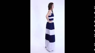 Vestido longo listrado azul e branco  Quintess  Posthaus [upl. by Lehman]