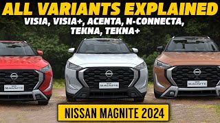 Nissan Magnite facelift variants explained  Visia Visia Acenta Nconnecta tekna tekna prices [upl. by Patrich472]