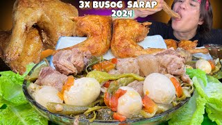 3X BUSOG SARAP 2024 MUKBANG  SINIGANG NA BAKA  QUARTER LEG FRIED CHICKEN  HARD BOILED EGG [upl. by Collbaith]