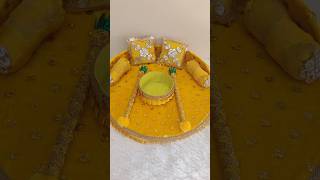 Haldi Decoration ideas🧡Haldi Platter Making at home😍 wedding haldi diy shorts trending decor [upl. by Waldemar]