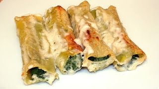 CANNELLONI PASTA WITH SPINACH AND RICOTTA CHEESE [upl. by Haraj]