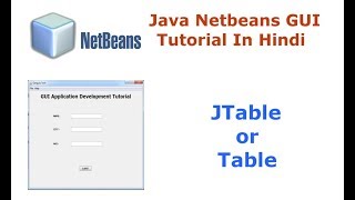 Java Swing Netbeans IDE GUI Tutorial  11  How To Use JTable or Table  Hindi [upl. by Apurk]