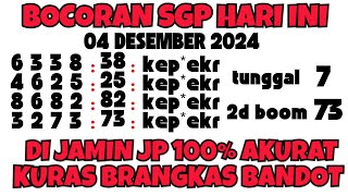 PREDIKSI SGP HARI INI 04 DESEMBER 2024  BOCORAN TOGEL SGP  RUMUS EKOR JITU SGP HARI INI [upl. by Astrix902]