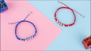 Handmade Braided Bracelet with Nylon Thread and Letter Beads  Pandahall DIY Tutorial [upl. by Rozamond]