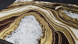 💞Simple Yet Elegant How To Create Luxurious Crystal Geode Painting [upl. by Enenaej375]