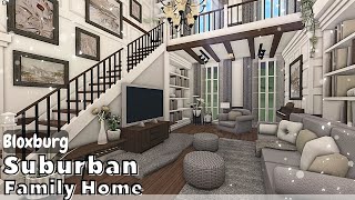 BLOXBURG Suburban Family Home Speedbuild interior  full tour Roblox House Build [upl. by Meg]