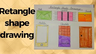 rectangle shape drawingdrawing with rectangle shapedrawing for kids [upl. by Fadiman]