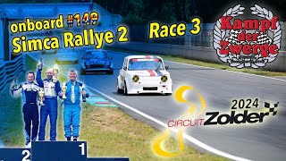 Kampf der Zwerge  Simca Rallye 2 Onboard Zolder 2024 Race 3 [upl. by Chery]