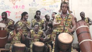 djembe precaution Unity Drum in Cape Coast Ghana [upl. by Akaenahs]