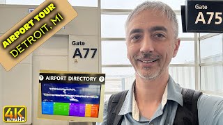 Detroit Michigan International Airport DTW Terminal A Tour 4k UHD airporttour [upl. by Maxia505]