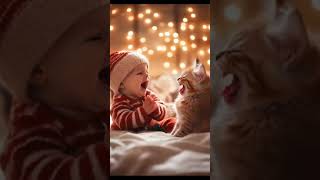 cut baby laughing and cat [upl. by Xonk]