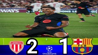 Monaco Vs Barcelona 21  Champions League 2024  Match Highlights [upl. by Cenac238]