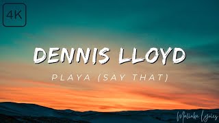 Dennis Lloyd  Playa Say That 4k Lyrics [upl. by Enileuqcaj]