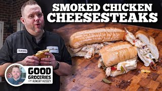 Smoked Chicken Cheesesteaks in the 22quot XL Griddle Pellet Grill Combo [upl. by Mochun]