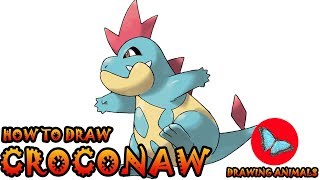 How To Draw Croconaw Pokemon  Drawing Animals [upl. by Kiehl]