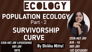 SURVIVORSHIP CURVE  POPULATION ECOLOGY CSIRNET JRF LIFESCIENCE [upl. by Kaila]