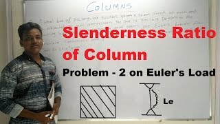 slenderness ratio of column  Problem  2  Hindi  Columns and Struts [upl. by Nylodnew]