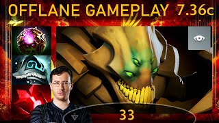 ✨ 736c 33 Sand King KDA  24 KP  90 Offlane Gameplay  Dota 2 Top MMR [upl. by Follmer]