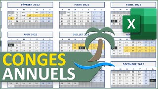 Calendrier Excel des congés annuels des salariés [upl. by Nodnorb249]