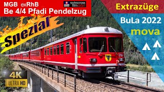 RhB Rhätische Bahn  Letzter Einsatz für Be 44 Pfadi Pendelzug beim BuLa 2022 im Goms MGB Railway [upl. by Lavotsirc]