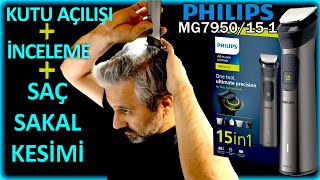 Philips MG795015 Erkek Bakım Seti Kutu Açılışı amp İnceleme amp Saç Sakal Kesimi [upl. by Monahon]