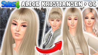 Alice Kristiansen 8 Outfit Sim  FREE CC Folder  Sims 4 CAS amp Sim Download [upl. by Bahr]